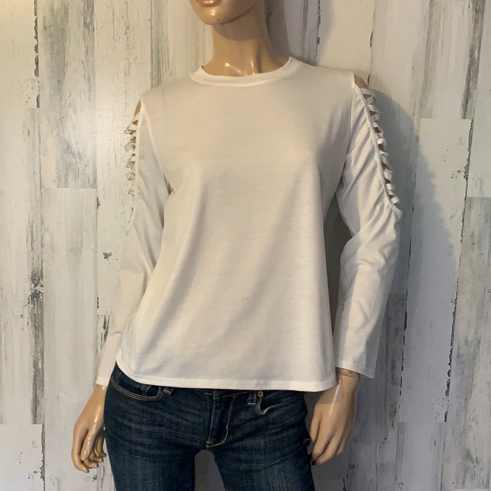 E5- Size large CBR White Long Sleeve Tee Shirt